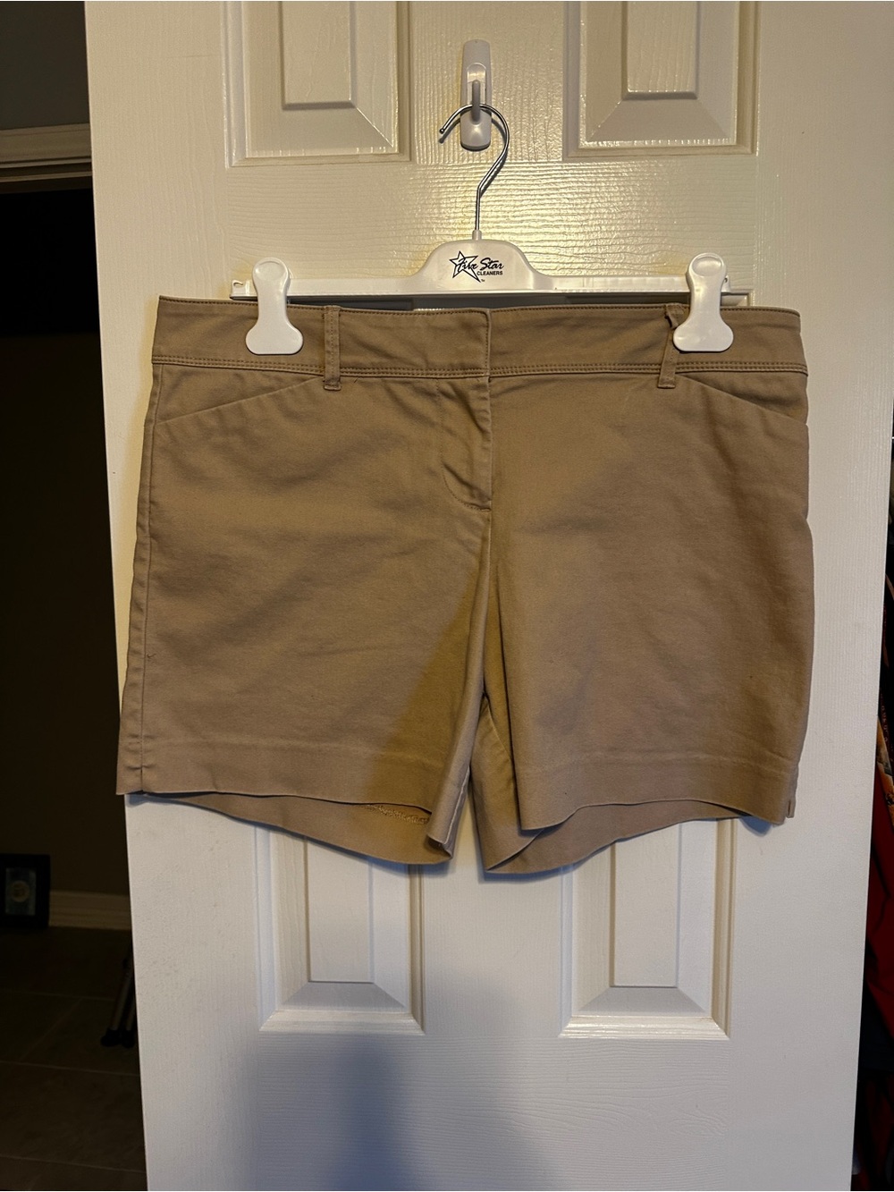 The Limited Tan Mid-Rise Stretch Bermuda Shorts
